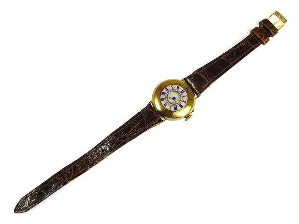 Manual yellow gold gentleman's wristwatch
