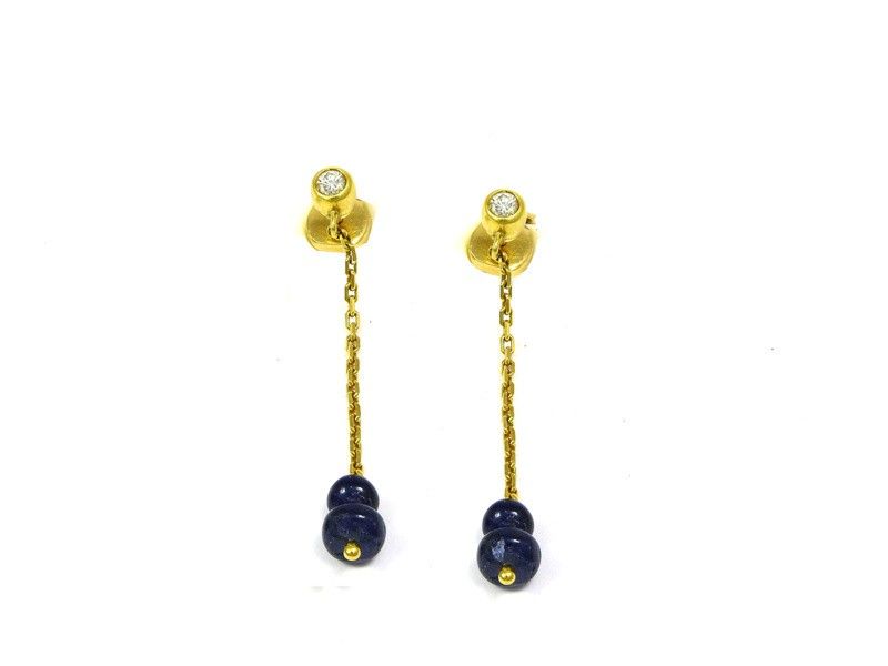 Parure in Oro Giallo, Zaffiri e Diamanti