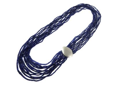 Collana Ad Undici Fili in Zaffiri Sfaccettati