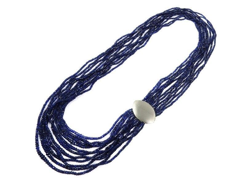 Collana Ad Undici Fili in Zaffiri Sfaccettati