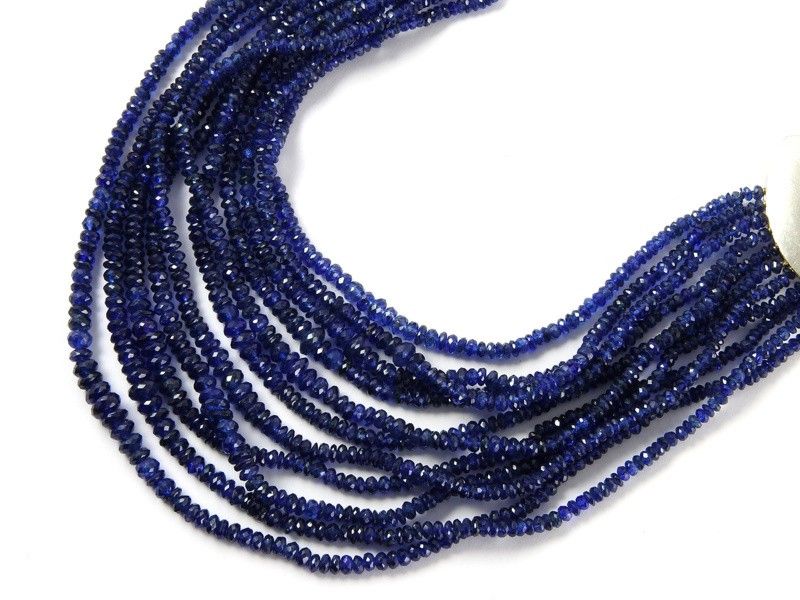 Collana Ad Undici Fili in Zaffiri Sfaccettati