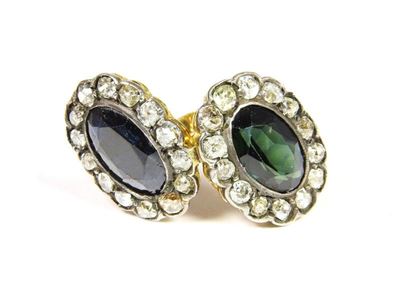 Anello Contrariã© in Oro Giallo, Argento, Zaffiri e Diamanti