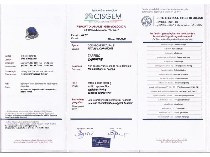 Importante Anello in Platino, Zaffiro Kashmir Royal Blue e Diamanti