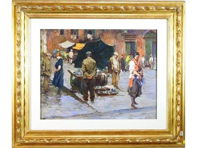 Scena di Mercato con Personaggi