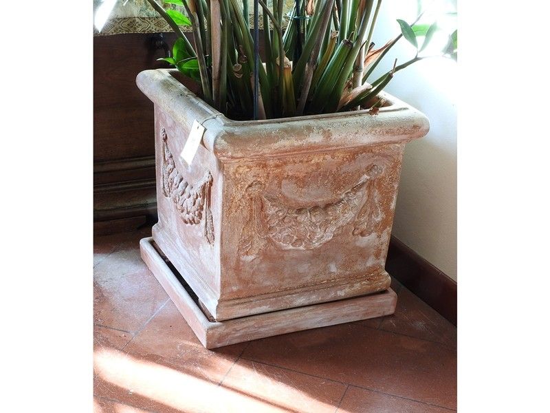 Coppia di Vasi Quadrati Terracotta