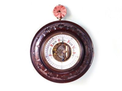 Barometro Pensile in Mogano