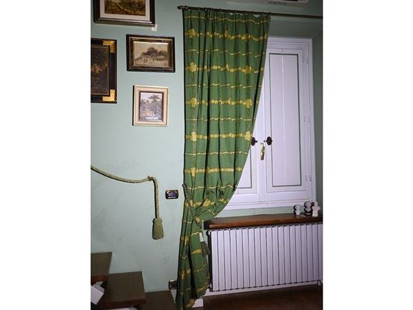 Green Brocade Curtain