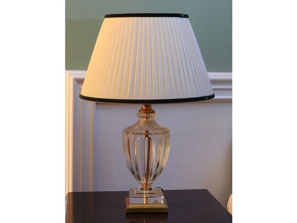 Crystal and Gilded Bronze Table Lamp