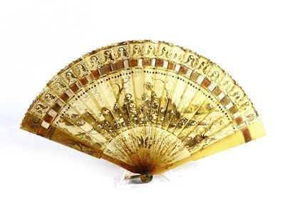 Ventaglio in Tartaruga Bionda Lumeggiata in Oro