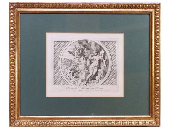 Perseus Liberating Andromeda and The Rape of Europa, pair of etchings