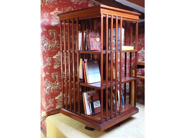 Mahogany Swivel Bookcase