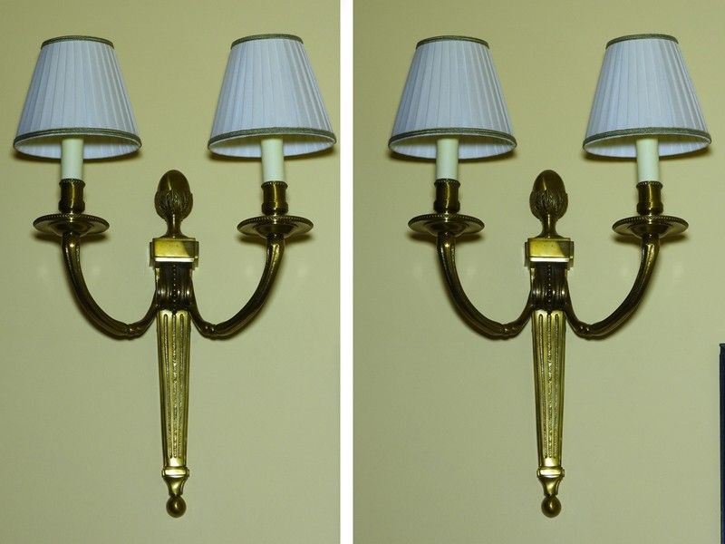 Coppia di Appliques in Bronzo Dorato