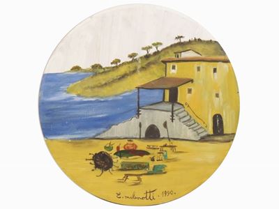 Paesaggio Marino con Scorcio di Casa 1990