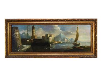 Vedute di Porto con Barche e Personaggi