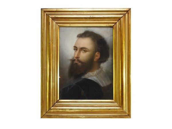 Attributed to Felice Schiavoni, Male Portrait, pastel on paper