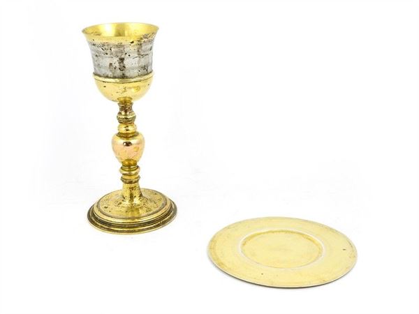 Calice liturgico in argento e bronzo dorato
