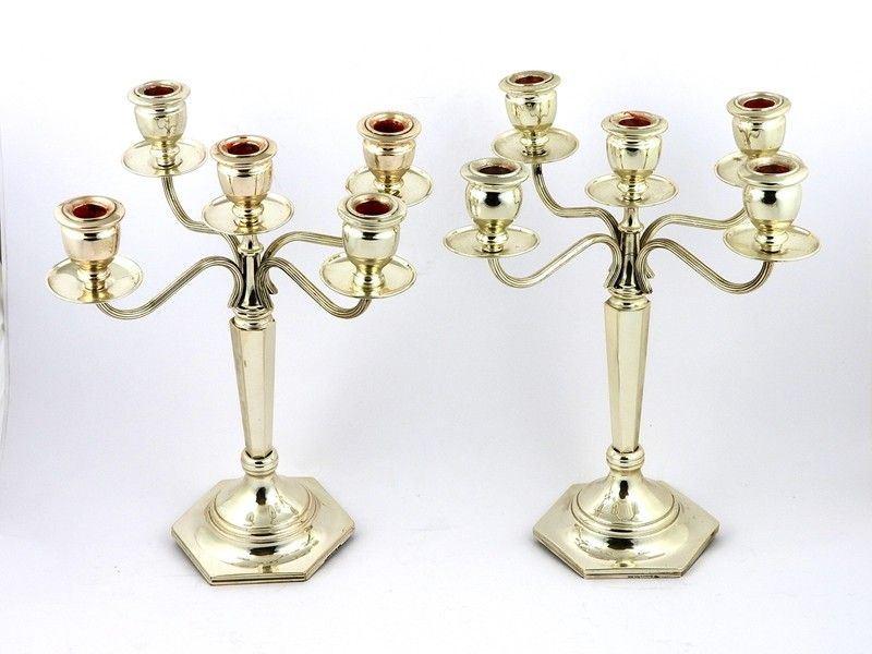Coppia di Candelabri in Argento