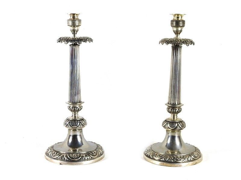 Coppia di Candelieri in Argento