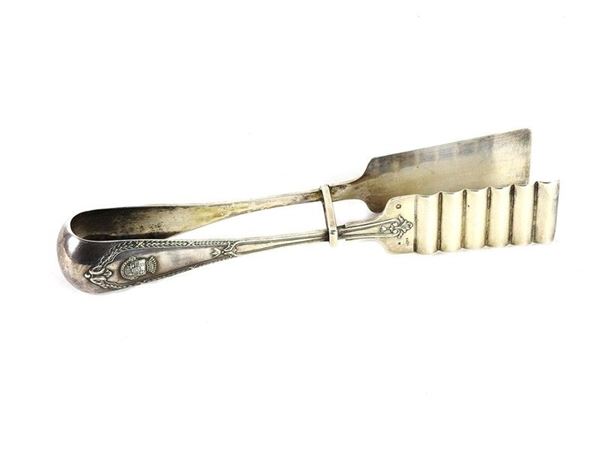 Silver Serving Tongs, Austro-Hungarian Empire, late 19th Century