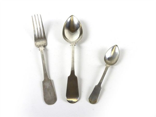 Part of Silver Cutlery Set, 19th Century