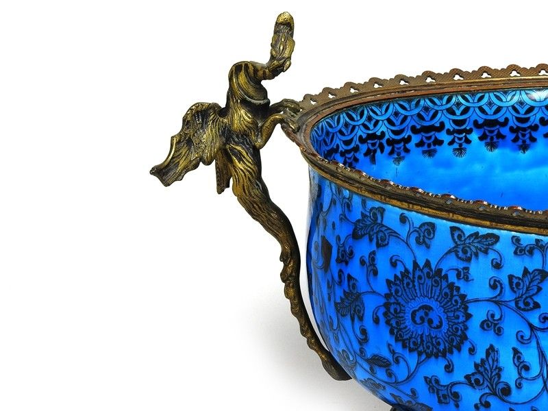 Coppa Centrotavola Ovale in Ceramica Smaltata