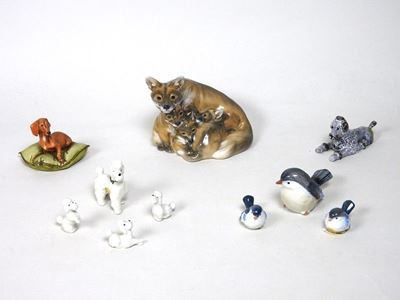 Lotto di Piccoli Animali in Porcellana Policroma