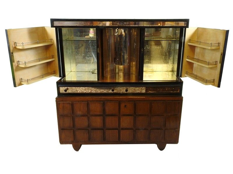 Mobile Bar Impiallacciato in Noce