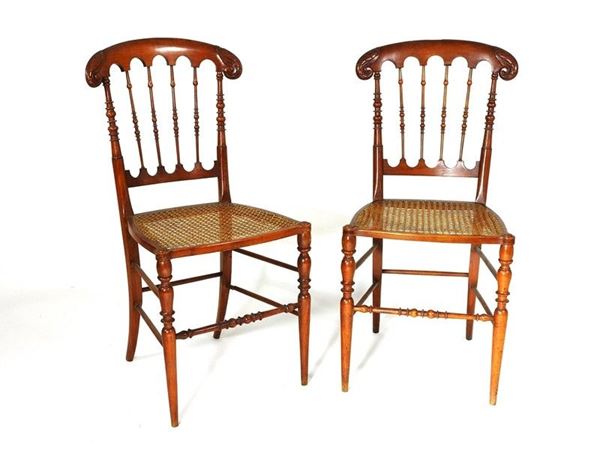 A Set of Three Walnut Chairs