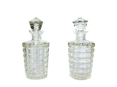 Coppia di Bottiglie da Liquore in Cristallo Molato