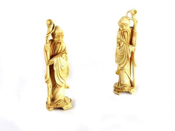 Pair of Small Ivory Figures
