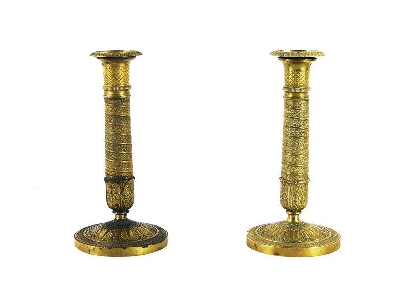 Coppia di Candelieri in Ottone