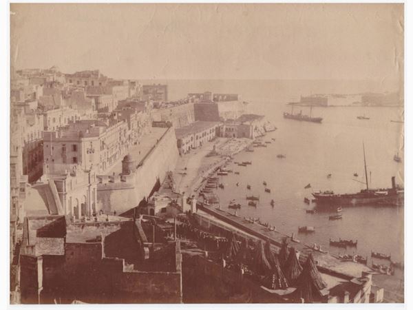 Malta - The Grand Harbour  (1880 circa)  - Asta Fotografie tra Ottocento e Novecento - Maison Bibelot - Casa d'Aste Firenze - Milano