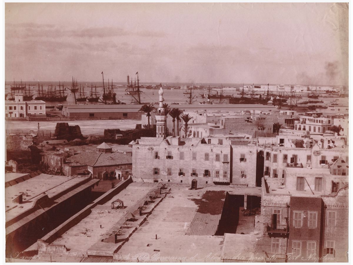 Georgios e Costantinou Zanghaki - Alexandrie Place De Consuls e Panorama D'alexandrie Près Du For...