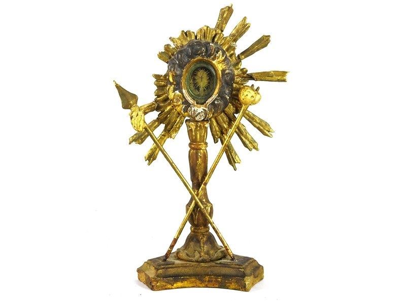 Reliquiario in Legno Dorato