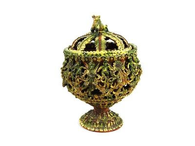 Piccolo Braciere in Maiolica Popolare