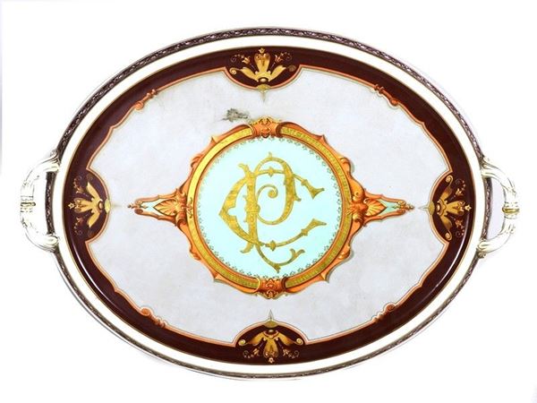Painted Porcelain Oval Tray