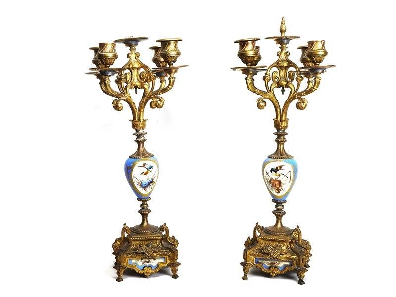 Coppia di Candelabri in Antimonio