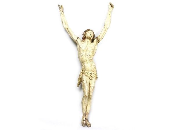 Cristo in legno intagliato e laccato