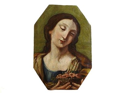 Donna con Cesto di Fiori