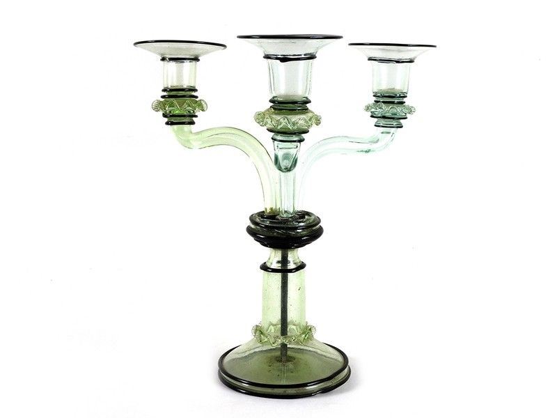 Candelabro in Vetro Soffiato