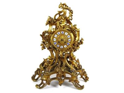 Orologio da Camino in Bronzo Dorato