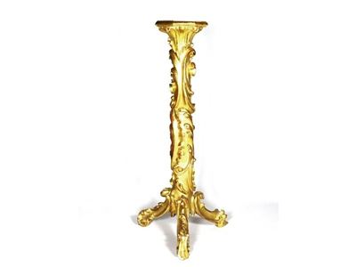 Colonna in Legno Intagliato e Dorato
