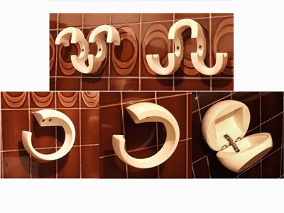 Set da Bagno in Legno Laccato Bianco