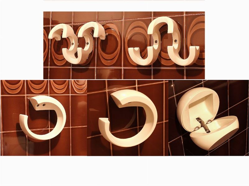 Set da Bagno in Legno Laccato Bianco