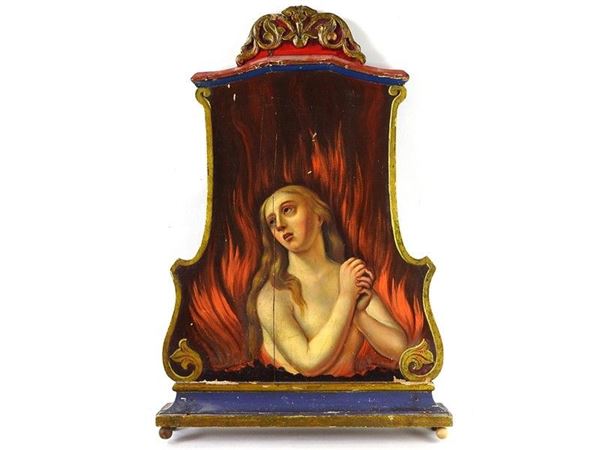 Vanitas e Figura femminile penitente tra le fiamme